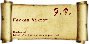 Farkas Viktor névjegykártya